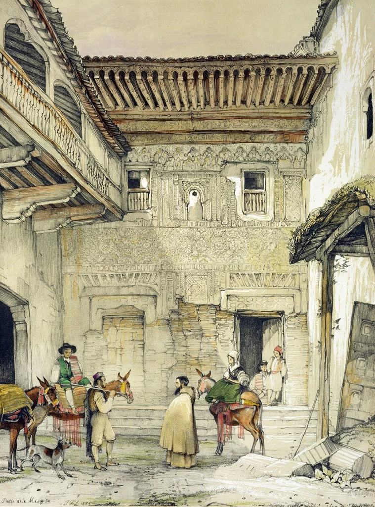 Cortile della Moschea (Patio de la Mesquita), da 'Schizzi e disegni dell'Alhambra', 1835